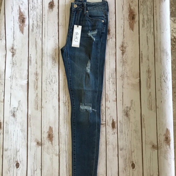 1 left⬇️JustUSA High Rise Distressed Skinny Jeans - Picture 3 of 15